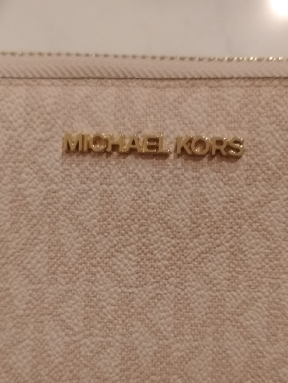 Michael Kors Signature Zip Wallet - Light Blush Pink with Gold Hardware - Picture 2 of 9